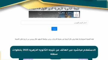 الاستعلام مباشرة عبر الهاتف عن نتيجة الثانوية الأزهرية 2025 بخطوات سهلة
